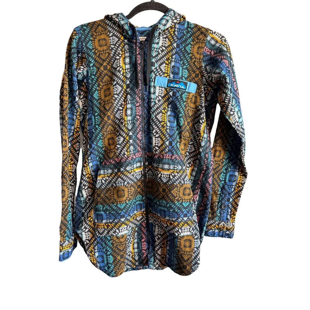 Kavu Multi-Color Patterned Full Zip Hooded Jacket